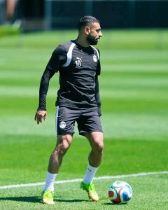 محمد صلاح في تدريبات المنتخب قبل لقاء بلجيكا 